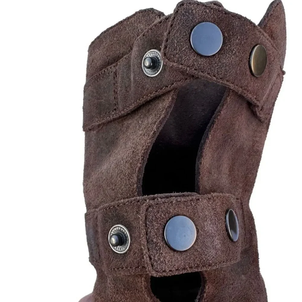 Eileen fisher all leather snap back convertible boots women’s size 5 brown